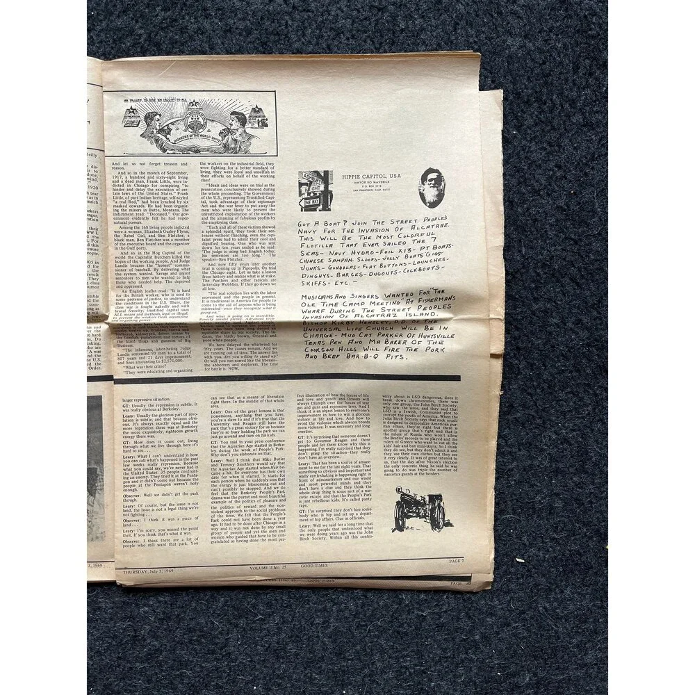 1970s High Times Underground Newspaper, Black Panther Party, Vintage Antique Co